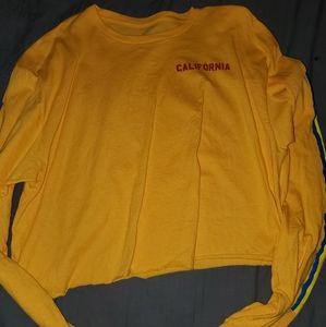 Gold California crop top long sleeve
